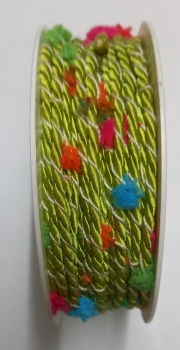 Kordel mit Pompons, apfelgrün